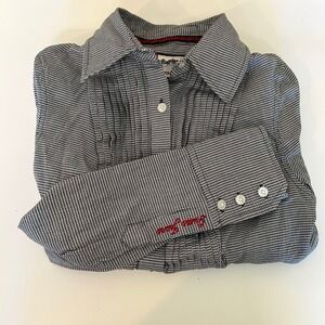 Guess Jeans Women's Houndstooth‎ Button Down Shirt Long Sleeve Fitted